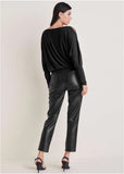 Bling Cold Shoulder Blouse Jet Black