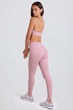 Foldover Mid Rise Stirrup Leggings in Mauve