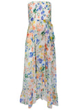 Strapless Ruffle Maxi Field Of Flowers