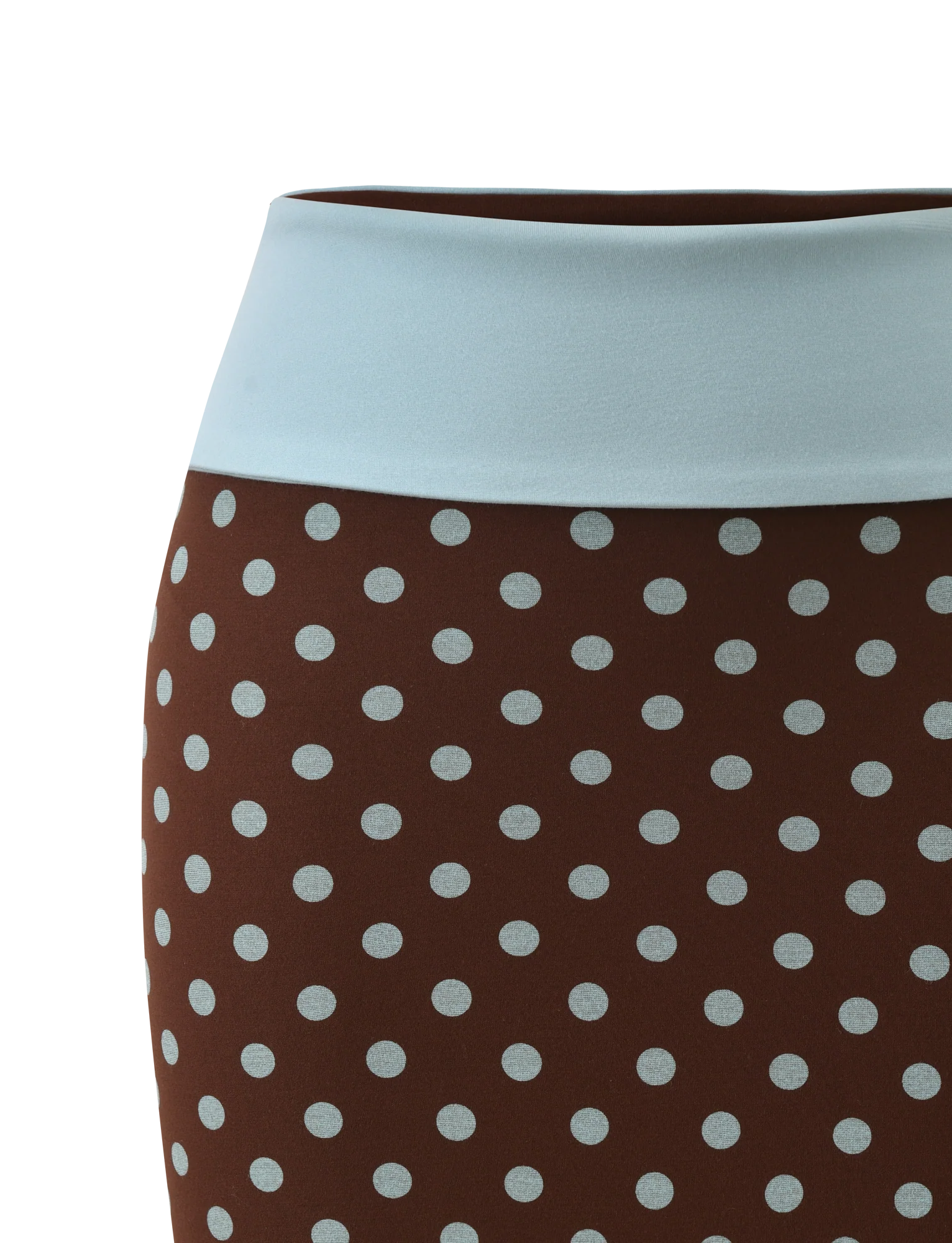 IMOGEN MINI SKIRT BROWN AND BLUE POLKA DOT