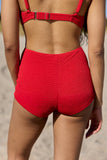 Coastal Darling Red High Waisted Bikini Bottom