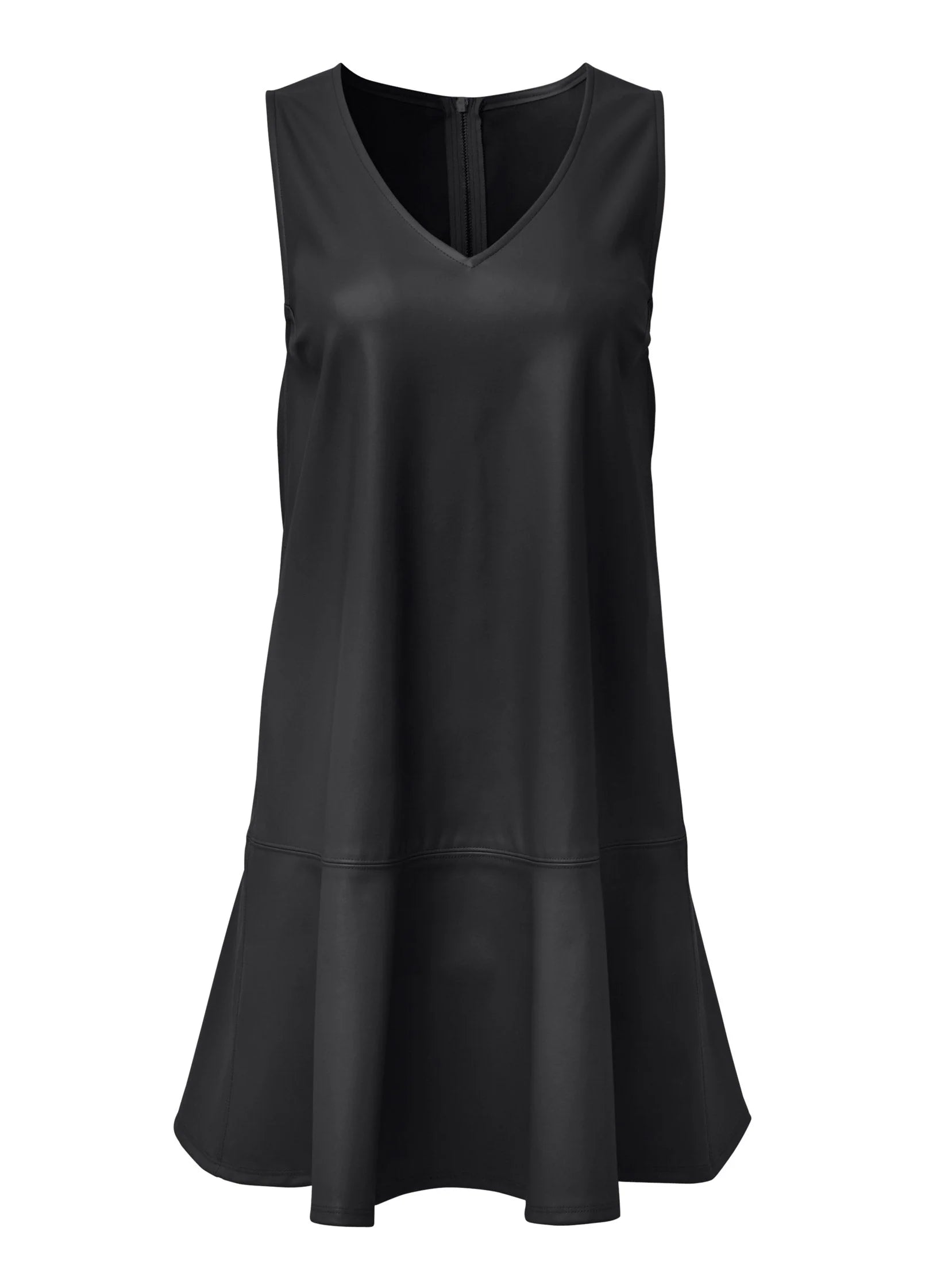 Faux Leather Mini Dress Jet Black