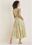 Smocked Waist Maxi Dress Candied Shortbread Paisley
