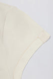 Cut Out Longline T Shirt in Oat