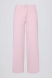 Knit Mid Rise Wide Leg Joggers in Soft Pink