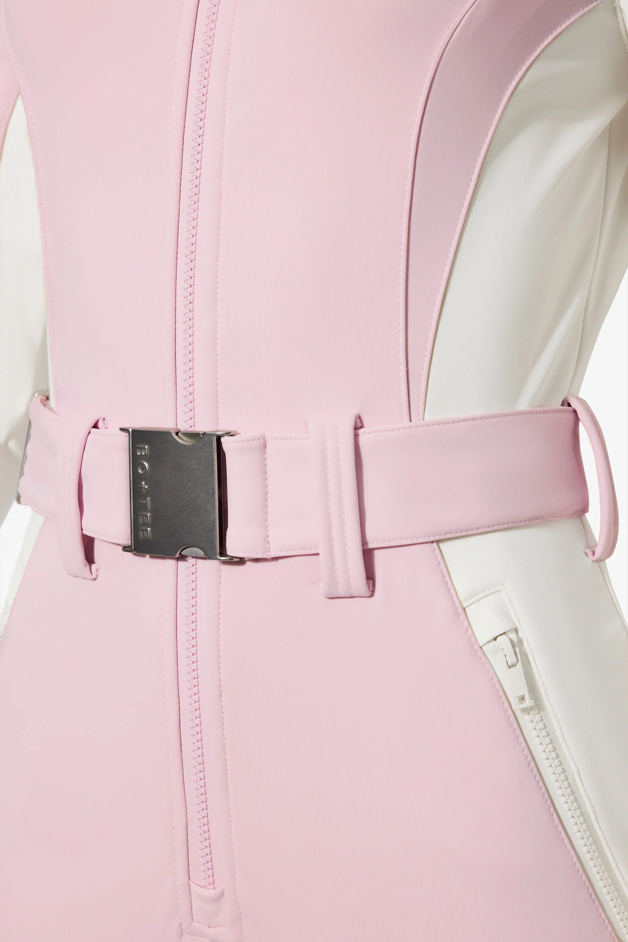 Waterproof Hooded Fitted Ski Suit in Powder Pink