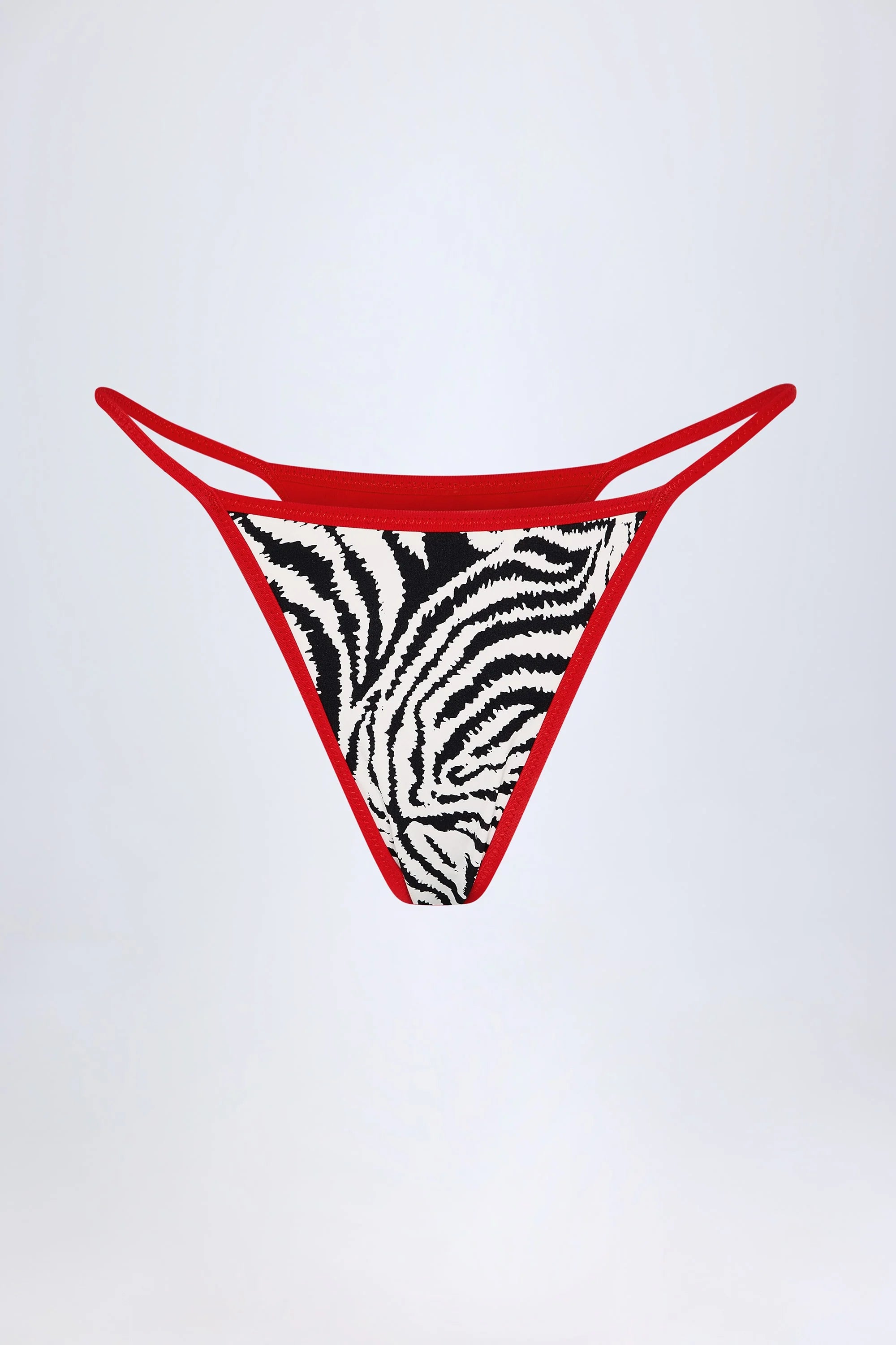Thong Bikini Bottoms in Zebra Print