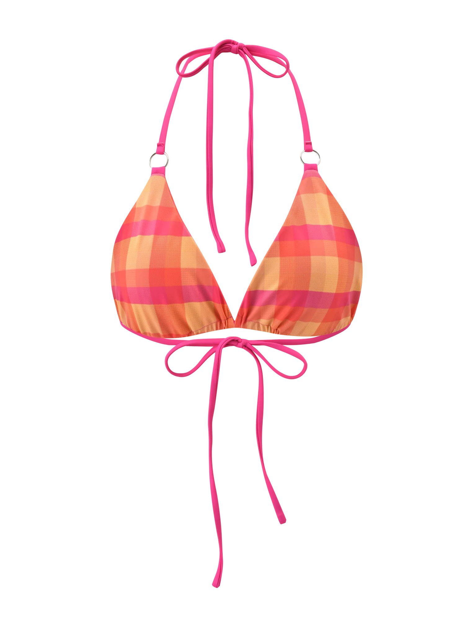 AYANNA REVERSIBLE BIKINI TOP GINGHAM AND RESORT PLAID