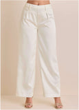 Shiny Satin Pant Off White