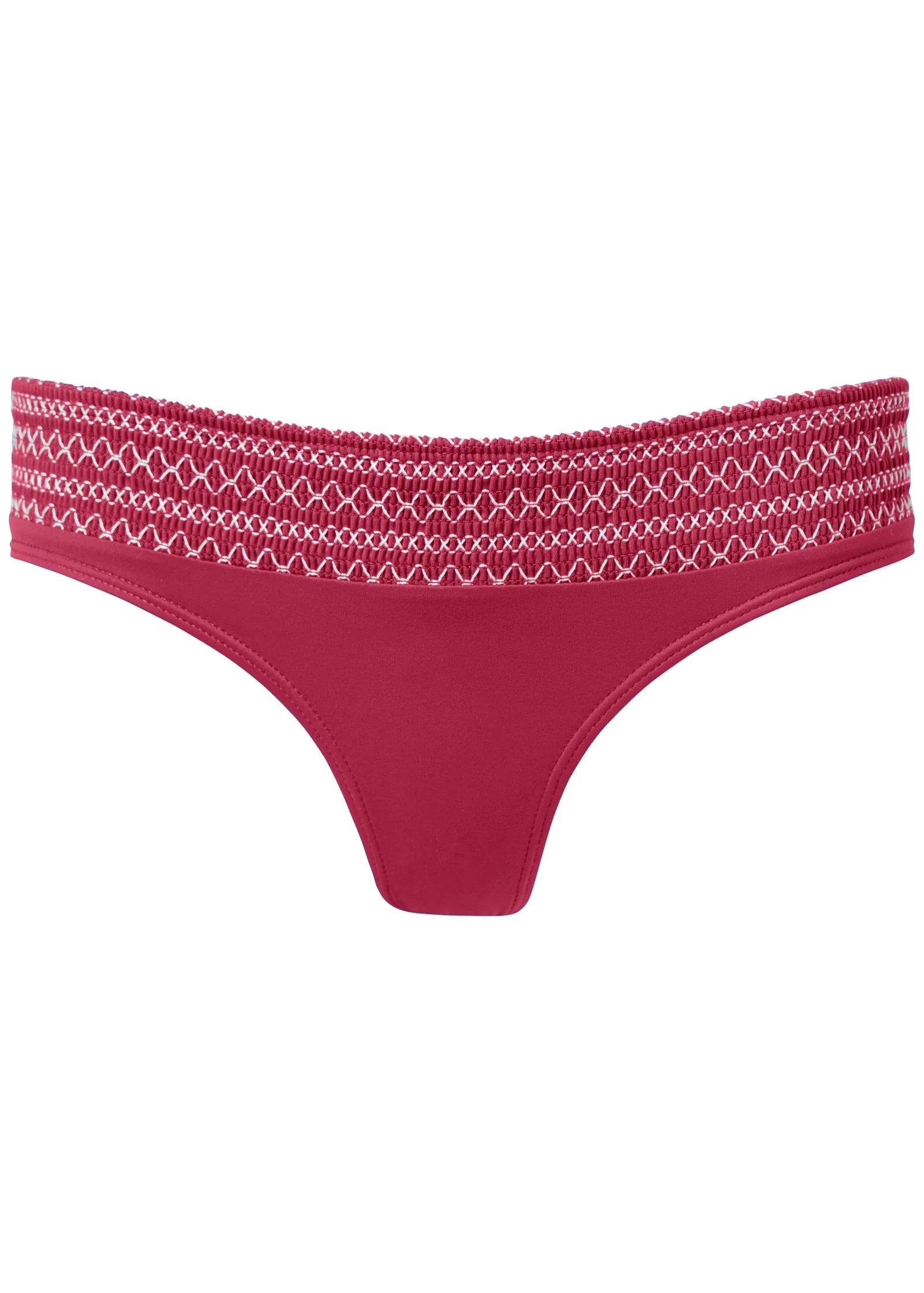 Smocked Bikini Bottom Dark Ruby Shine