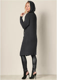 Grommet Detail Duster Black
