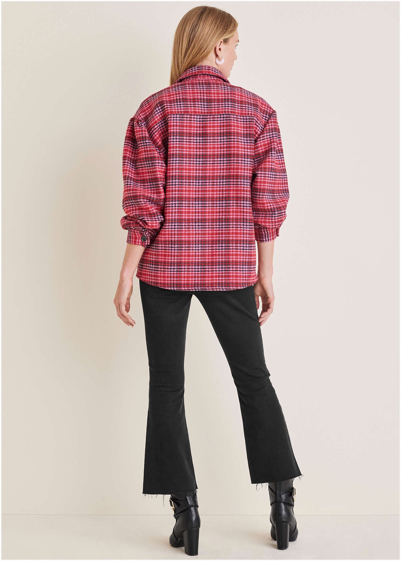 Plaid Shacket Red Multi