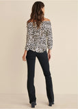 Tie Waist Blouse Black White