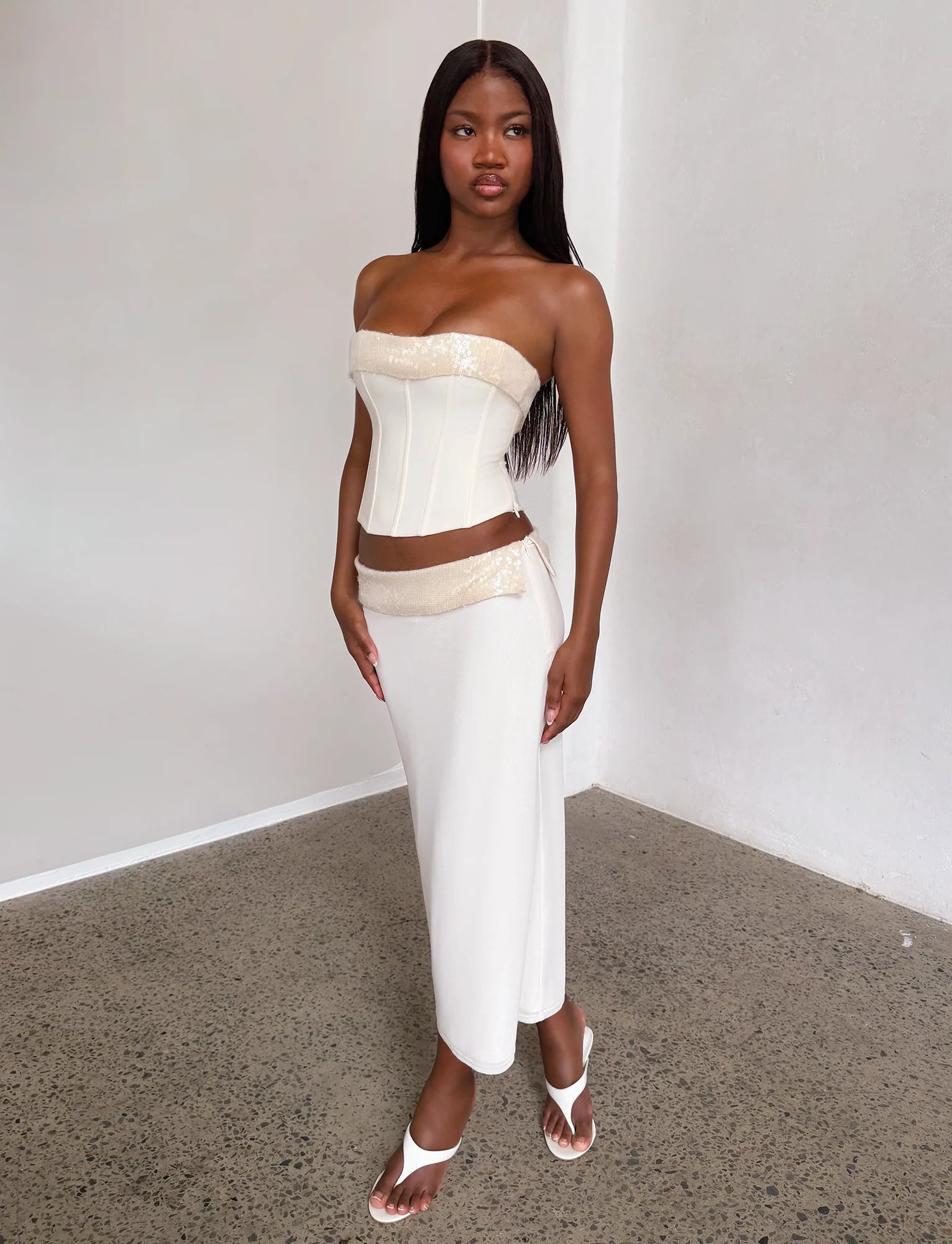 CHARLYZE MIDI SKIRT CREAM