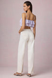 Mid Rise Barrel Leg Jeans in Ecru Wash