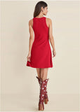Flexrib Fit And Flare Dress Red