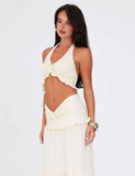 KATYA HALTER TOP WHITE CREAM