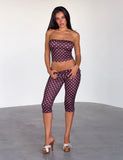 VALI POLKA DOT TOP CHOCOLATE PINK DOT