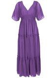 Flutter Sleeve Maxi Dress Cattleya Orchid