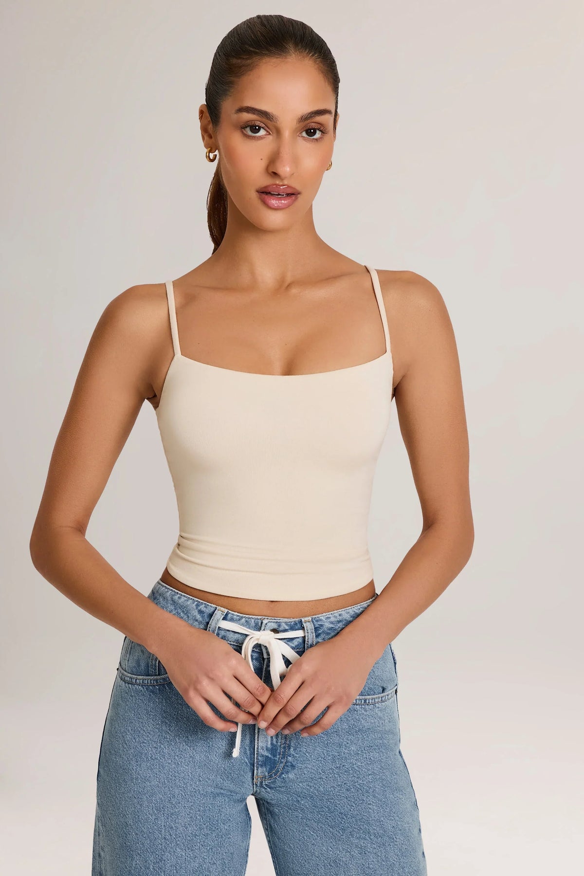 Modal Scoop Neck Tank Top in Ivory