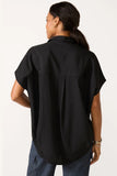 Crepe Short Sleeve Popover