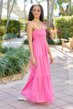 Season Of Bliss Pink Smocked Bust Maxi Dress
