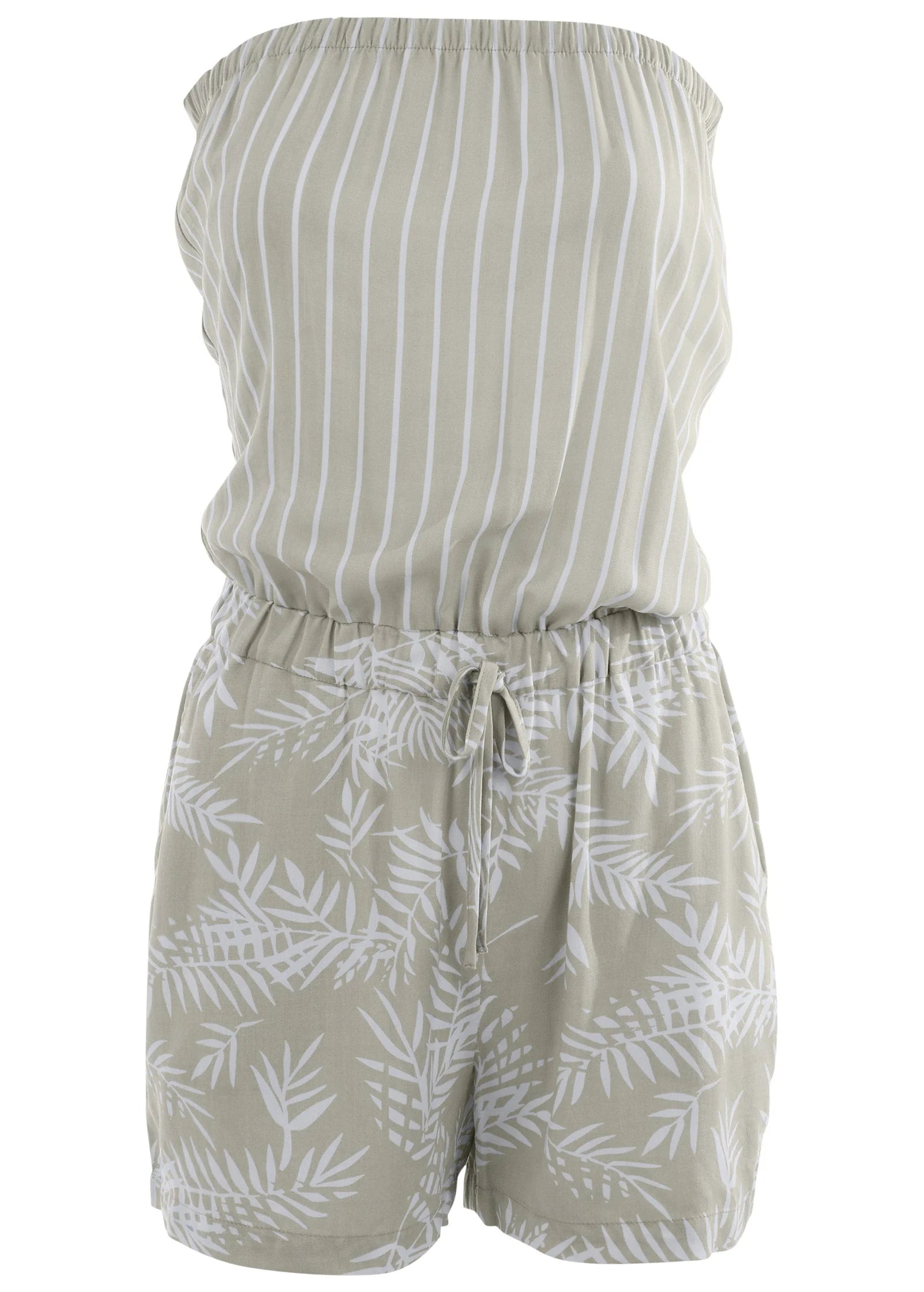 Strapless Romper Green Multi