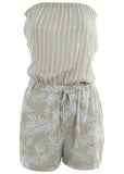 Strapless Romper Green Multi