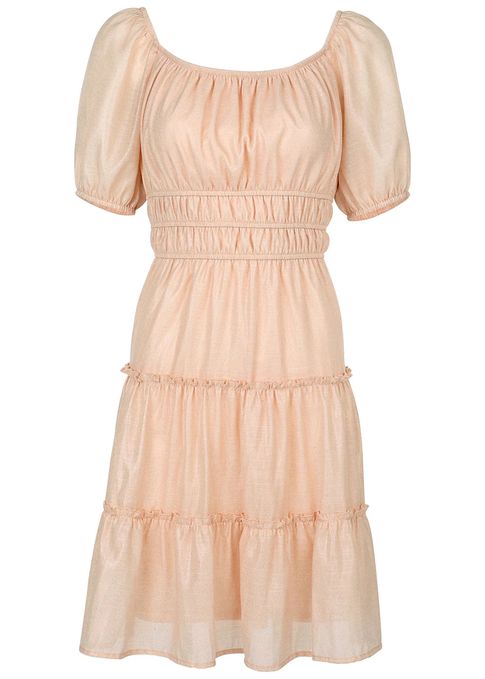 Tiered A Line Dress Pink
