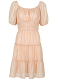 Tiered A Line Dress Pink