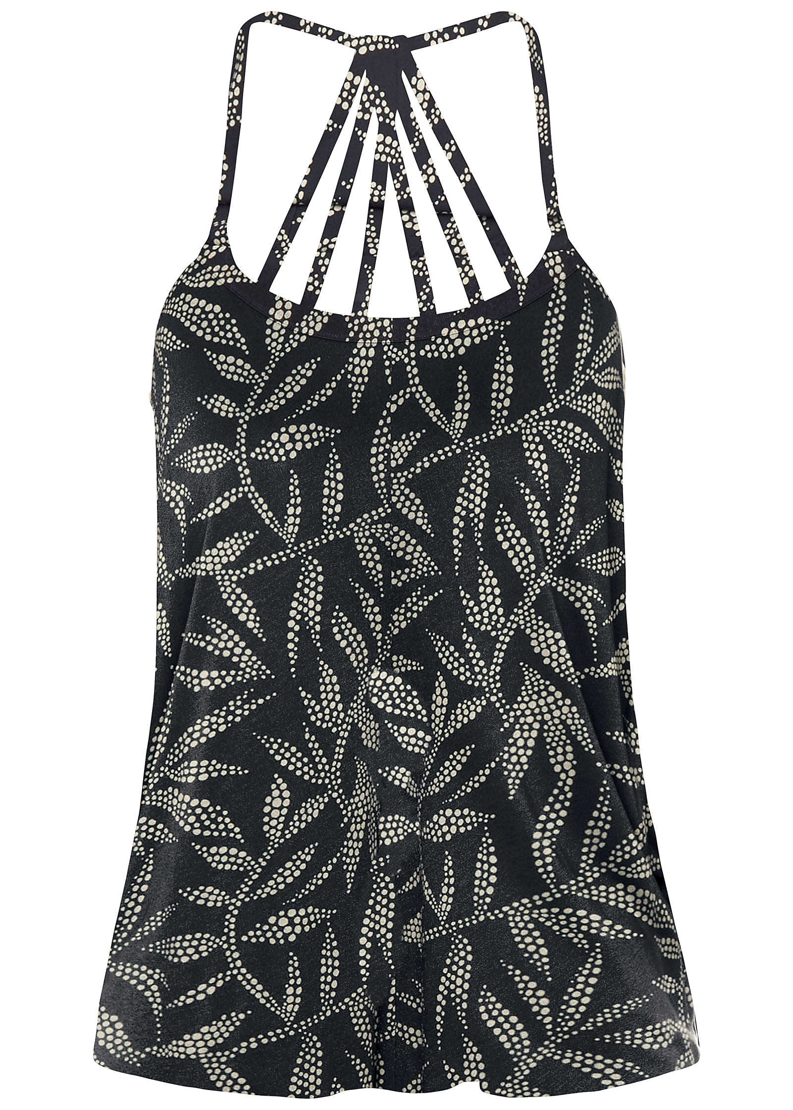 Back Detail Printed Tank White Black