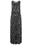 Front Slit Maxi Dress White Black