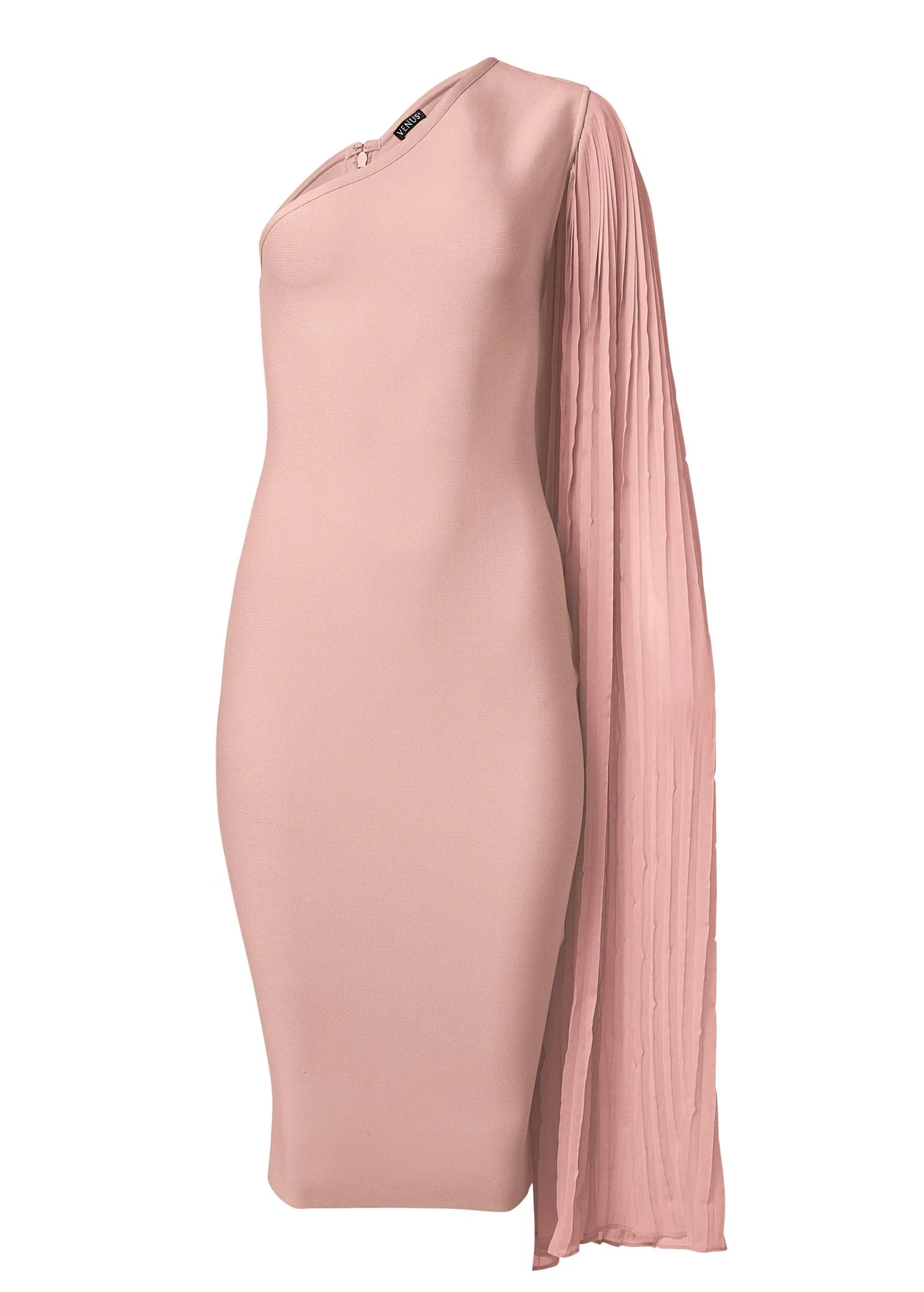 One Shoulder Bandage Dress Pink