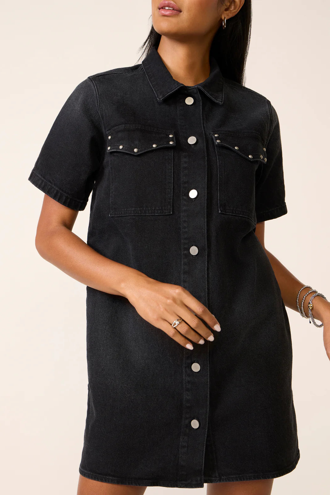 SS Studded Denim Dress