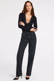 Ribbed Modal Long Sleeve Plunge Bodysuit in Black