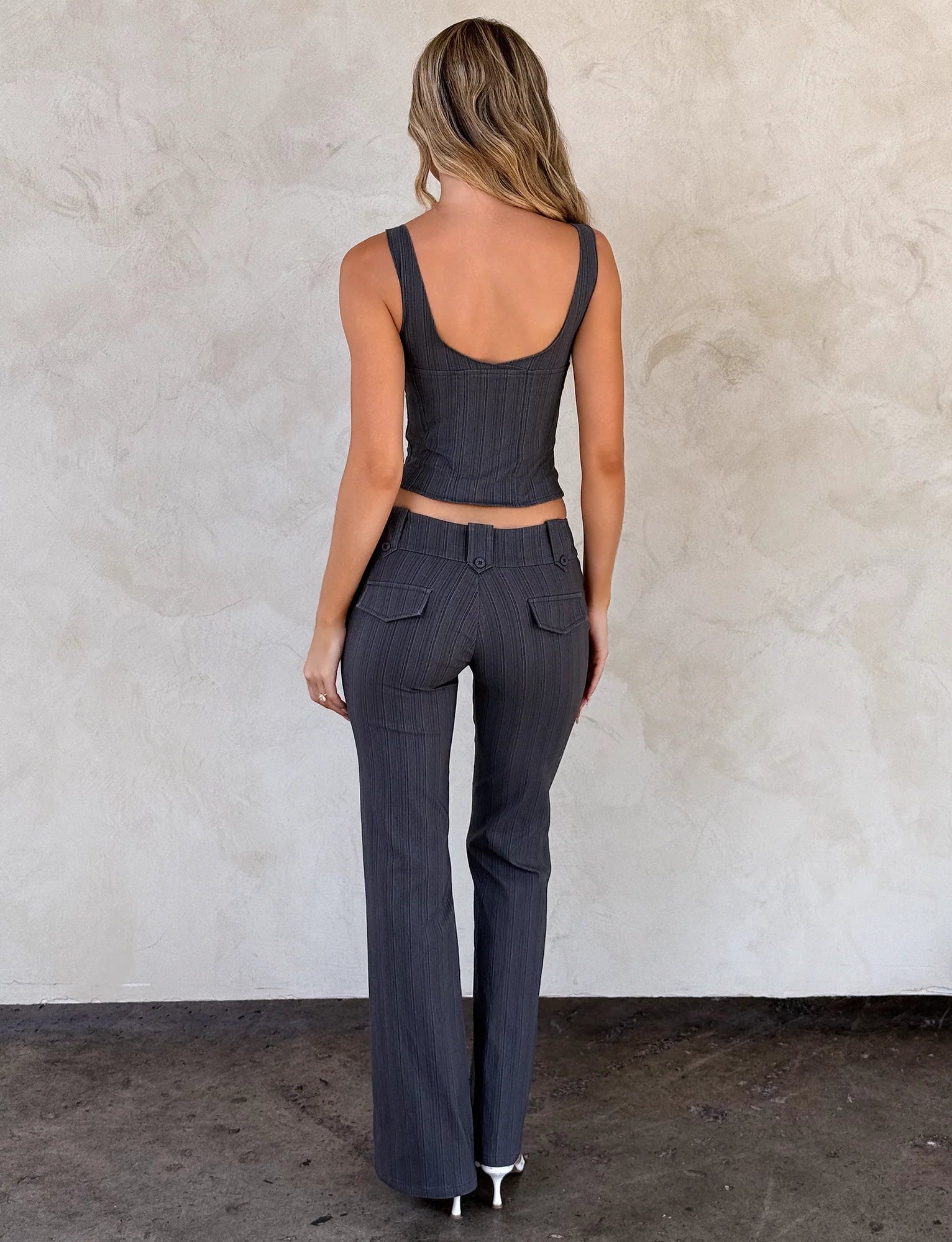 KITTIE PANT GREY STRIPE