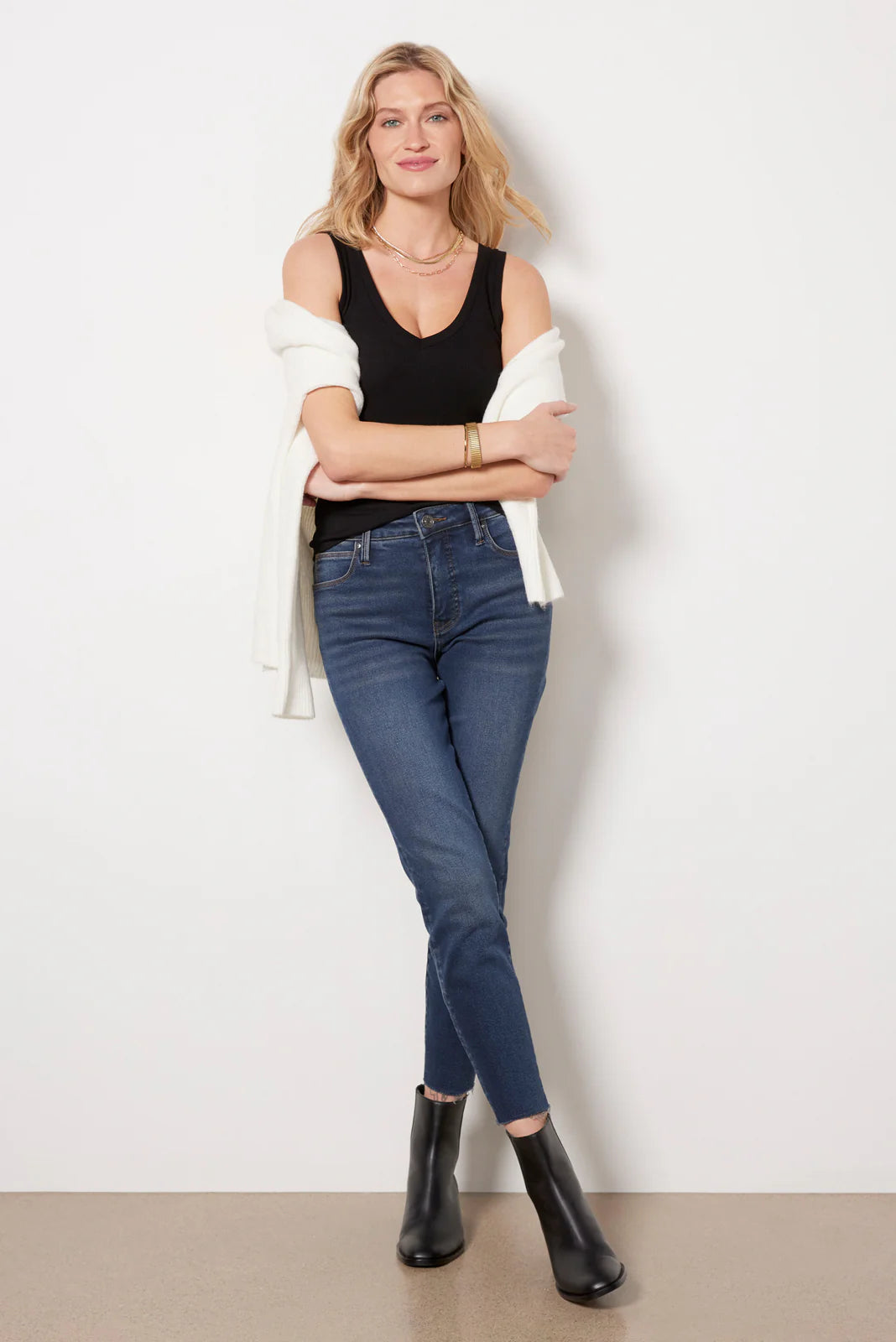 Ribbed V Slim Tank