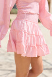 Through The Garden Pink Gingham Skort
