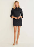 Ponte Zip Front Mini Dress Jet Black
