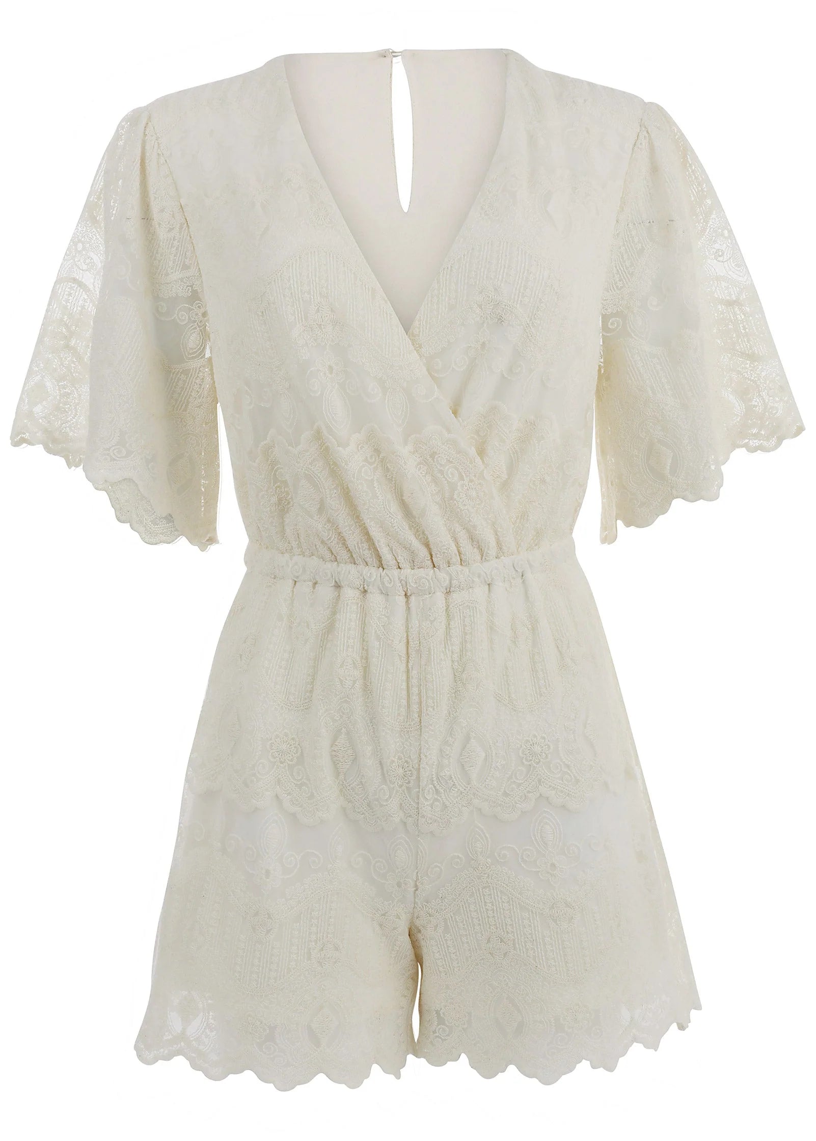 Lace Romper Cream