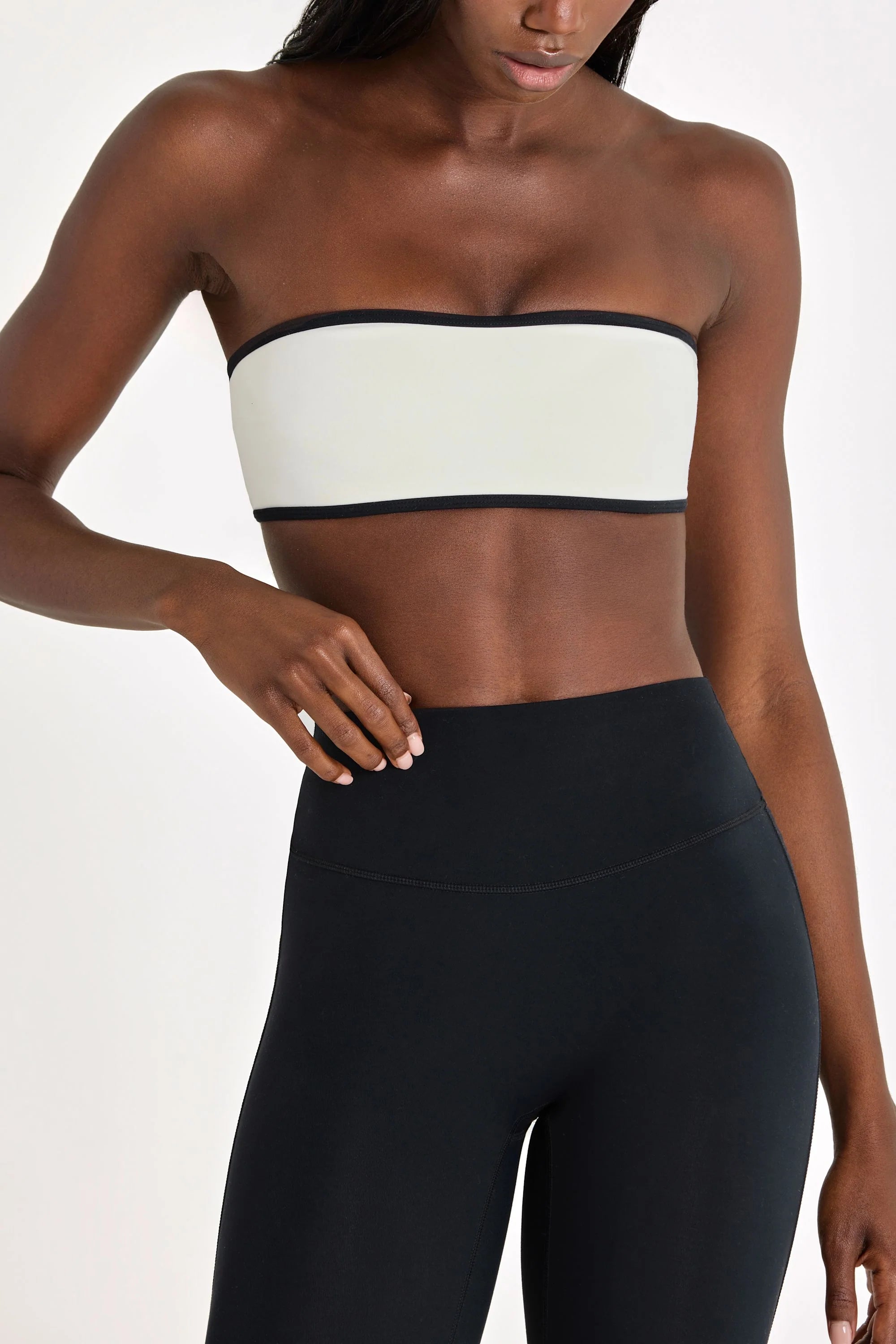 Soft Active Bandeau Sports Bra in Ivory