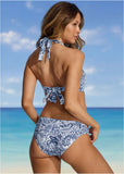 Nassau Halter Top Denim Anglaise Paisley