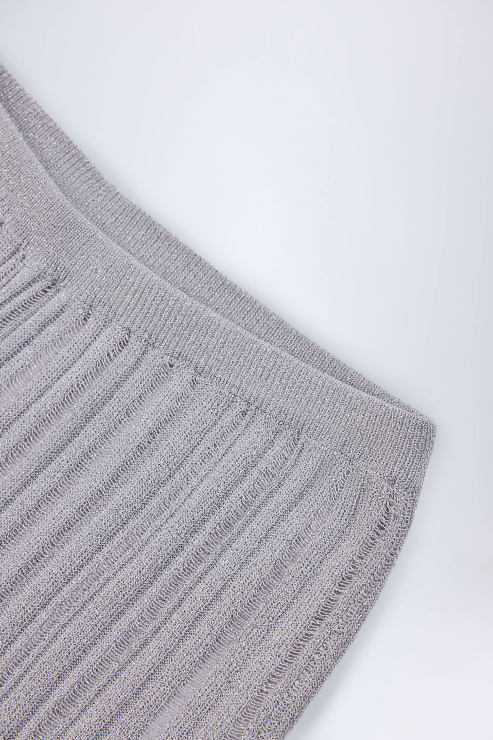 Mid Rise Flared Trousers in Silver