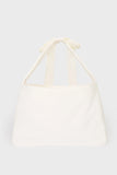 Corduroy Bow Tote Bag in Ivory