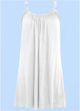 Gathered Neckline Dress White