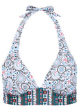Anguilla Halter Bikini Top Lotus Flowers