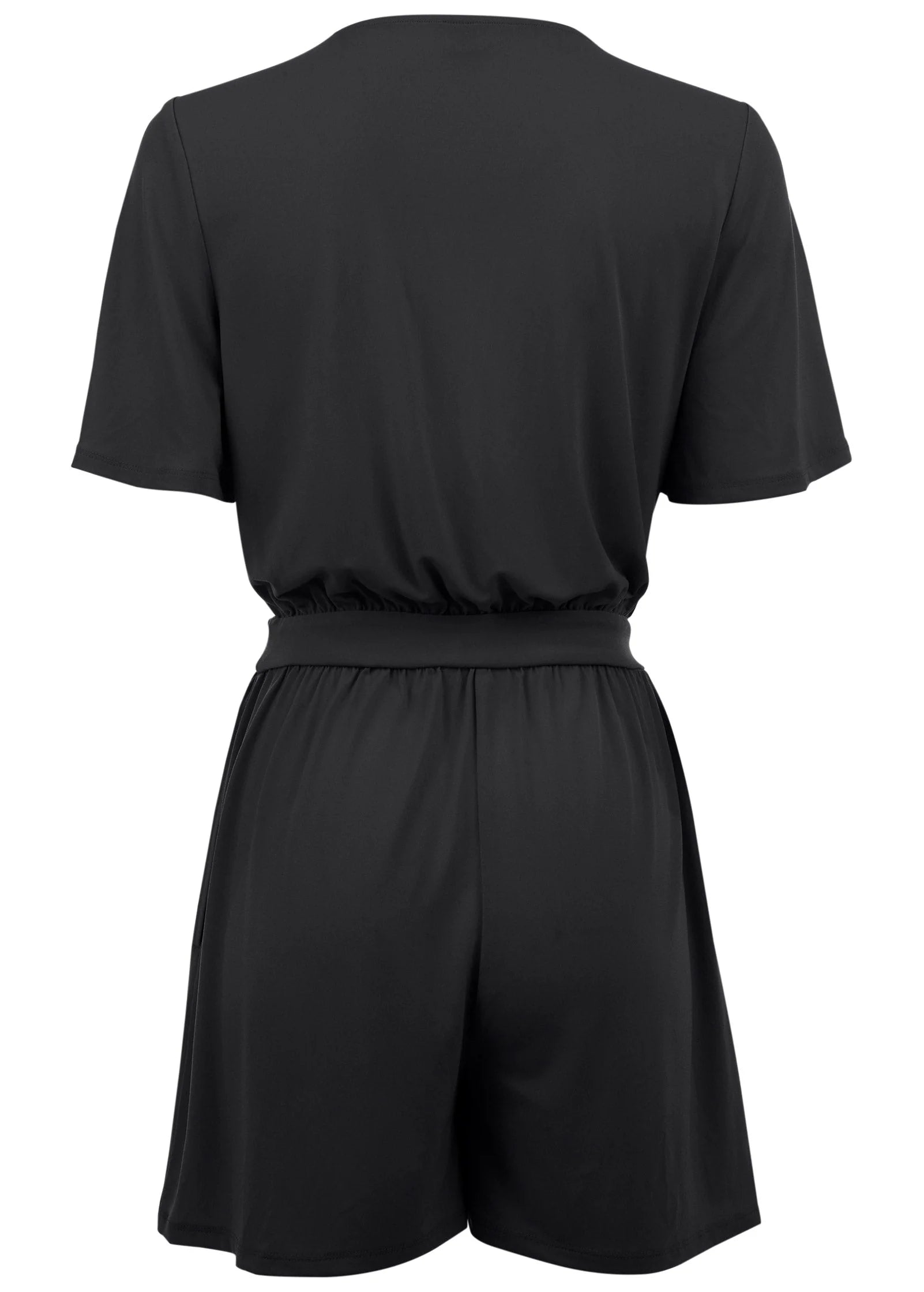 Tie Waist Romper Jet Black