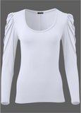 Puff Shoulder Long Sleeve Top White
