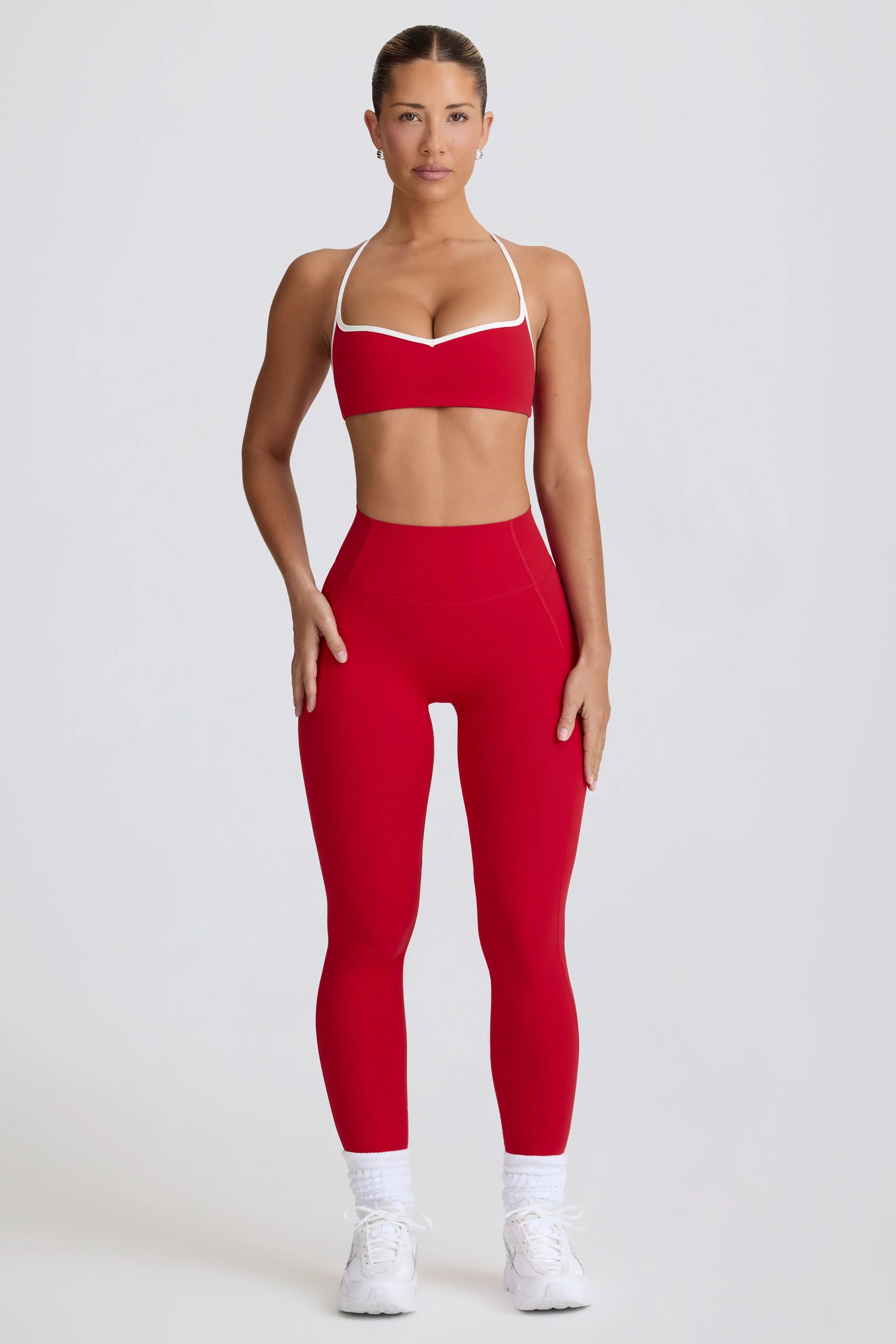 Soft Active Mid Rise Leggings in Hot Red