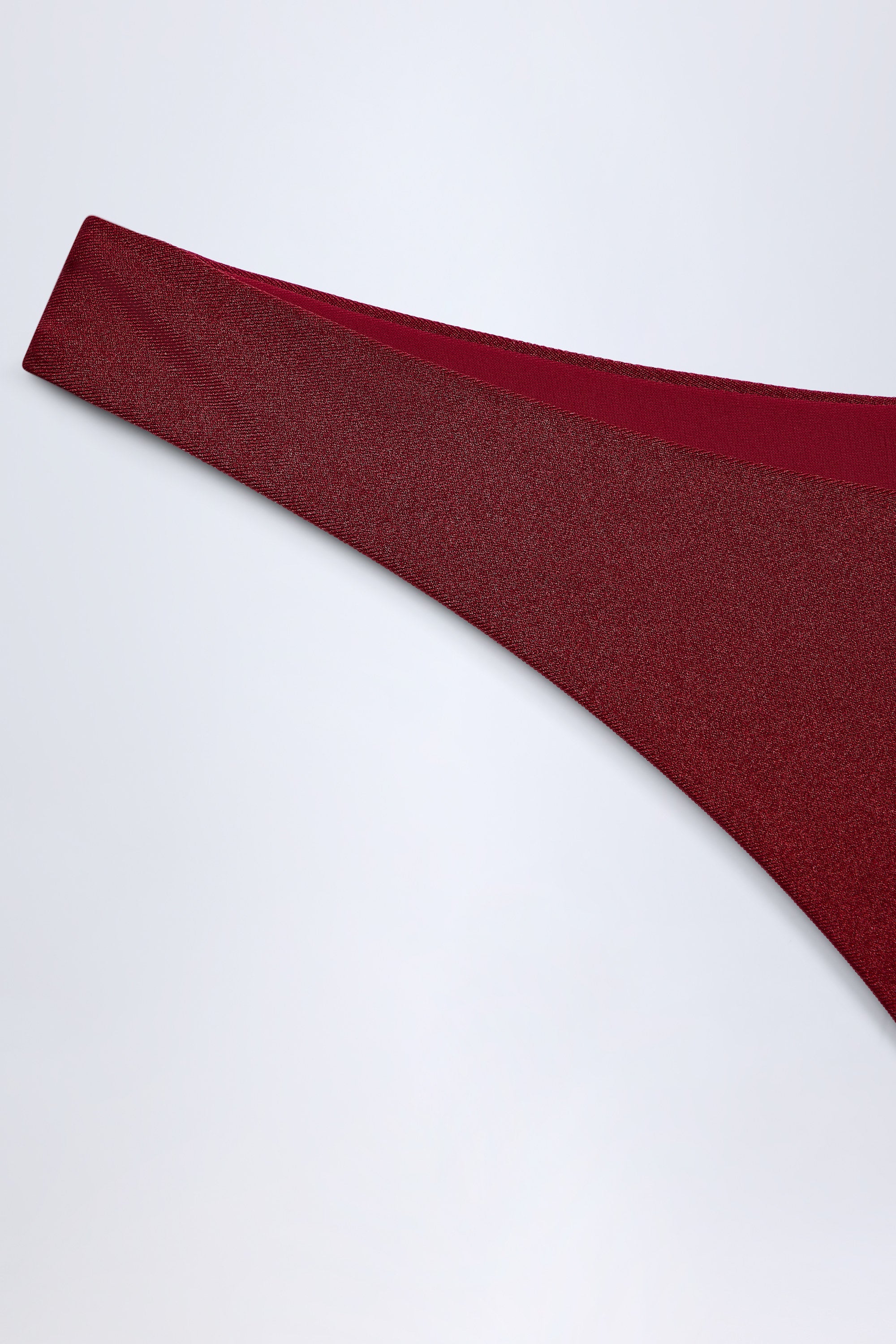Bead Embellished Cut Out Bandeau Swimsuit in Dark Cherry